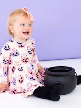 Birdie Bean Trick Or Sweet Bamboo Twirl Dress Bubble Romper 12–18 Months